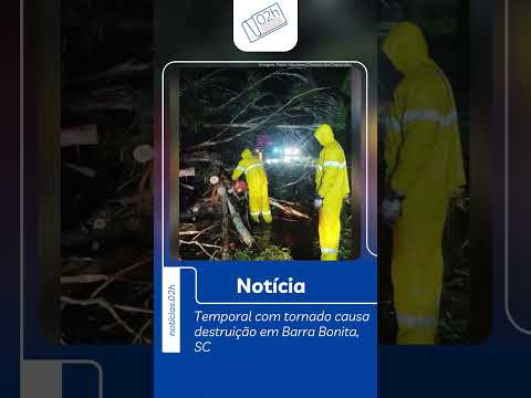 Temporal com tornado causa destruição em barra bonita SC