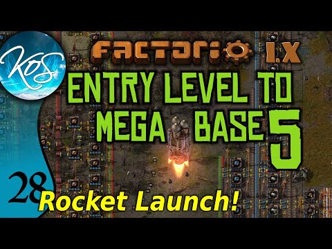 Factorio 1.X Entry Level to Megabase 5 - 28 - ROCKET LAUNCH! - Guide, Tutorial
