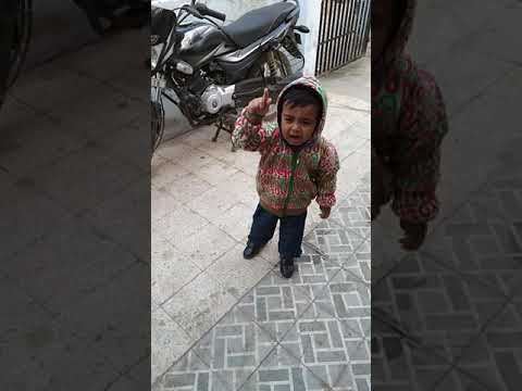 Jaineel Jagtap ready to go to school.Happy