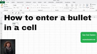 How to enter a bullet within a cell in Excel