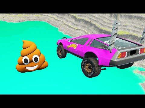 Devastating Car Jumps Giant Quarry - BeamNG.Drive