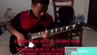 Video thumbnail for Jackson USA Select Soloist SL2H/ Seymour Duncan Black Winter Passive Trembuckers Set by Phurba by Thein Zaw