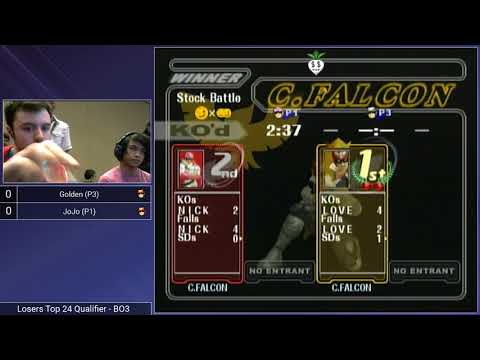 CT GamerCon 2 SSBM - JoJo (White Falcon) vs. Golden (Black Falcon) - Melee Pools