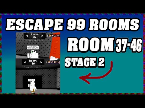 ROOM 37-46 Stage 2 ESCAPE 99 ROOMS Roblox Walkthrough [Full Guide English] 🗝️