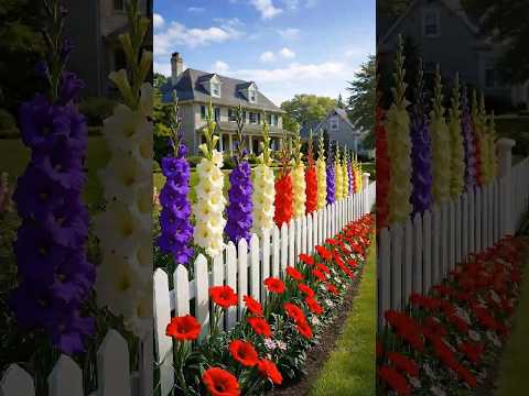 Colorful Flower Fence Garden Design | Front Yard Landscaping Inspiration #gardenideas #landscaping