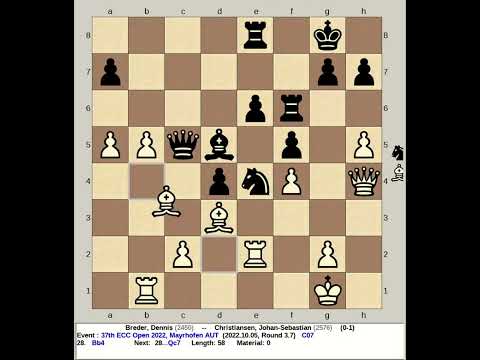 Breder, Dennis vs Christiansen, Johan Sebastian | 37th ECC Chess Open 2022, Mayrhofen Austria