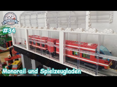 Inu Klötzchen Baustadt Folge 34 Monorail und Spielzeugladen #lego #legocity #monorail