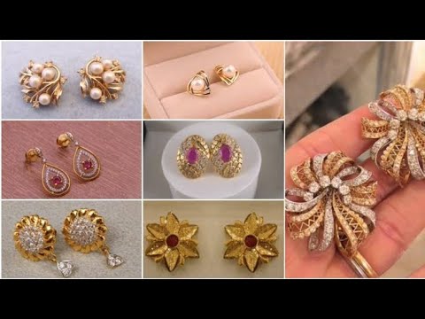 Gold Stud earrings | Gold earrings design | Stud
