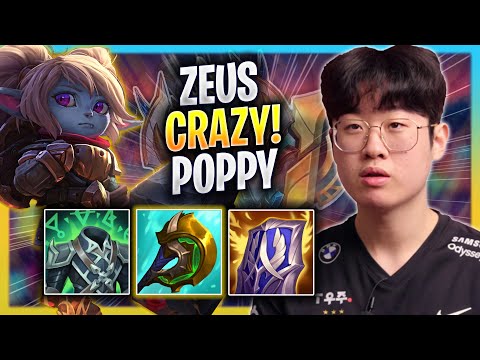 ZEUS CRAZY GAME WITH POPPY! - T1 Zeus Plays Poppy TOP vs Rumble! | Season 2023
