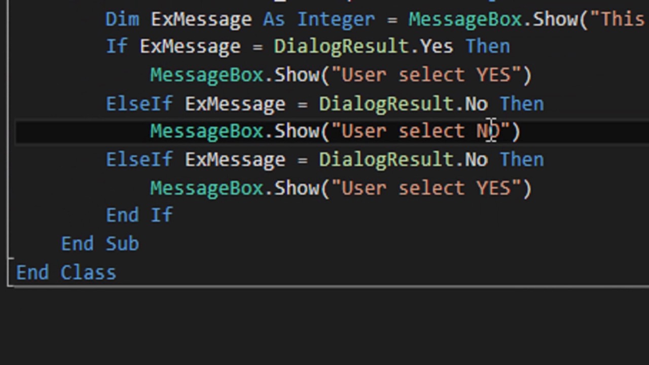 Kind of MessageBox in Visual Basic