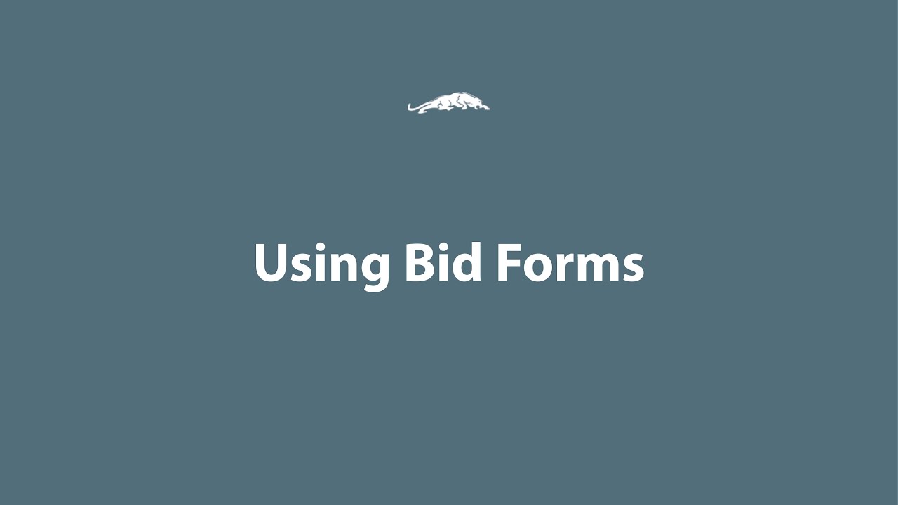 Bid Forms Tutorial Video