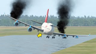 Extreme Forced Landing on Water Runway after Landing-Gear Failed | XP11