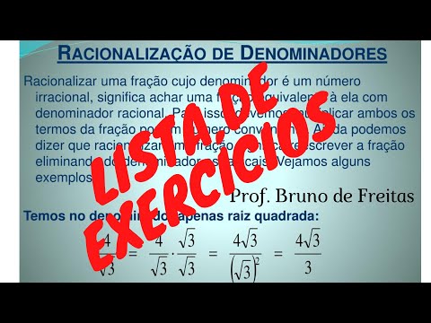 Prof. Bruno - 9º ano A e D - EXERCÍCIOS RACIONALIZAÇÃO DE DENOMINADORES