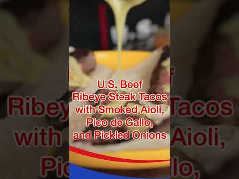 U.S. Beef Ribeye Steak Tacos with Smoked Aioli, Pico...