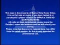 Buena Vista Home Video Screener Warning