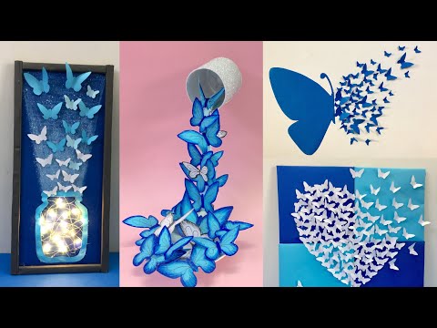 , title : '8 Easy and Awesome Room Decor Ideas with Paper Butterfly | How to make paper Butterfly'