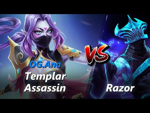 Ana safelane Templar Assassin vs Razor/Marci | First 10 minutes