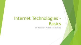 Introduction to Internet Technologies