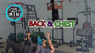 25 MINUTE DUMBBELL BACK & CHEST WORKOUT | LightWeight