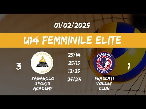 U14 FEMM. ELITE ZAGAROLO SPORTS ACADEMY - FRASCATI VOLLEY CLUB 3-1 01/02/2025       MANCA 4 SET