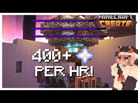 Automatic WITHER/NETHER STAR Farm! (400 Stars PER HOUR) | Create Mod Block-by-Block TUTORIAL