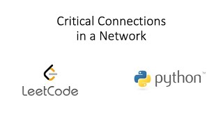 YouTube video 'Leetcode - Critical Connections in a Network (Python)'