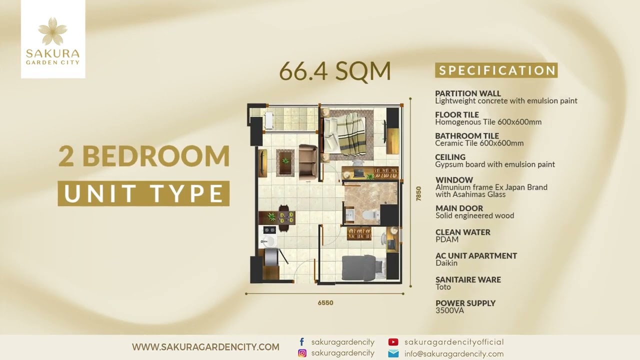 Apartemen 2 Bedrom Sakura Garden Siap Huni