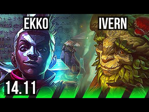 EKKO vs IVERN (JGL) | 16/2/6, Rank 8 Ekko, Legendary, 500+ games | BR Challenger | 14.11
