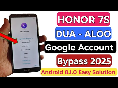 Honor 7s Frp Bypass Without Pc / Honor Dua-Aloo Google Account Bypass 2025 / Android 8 Frp Bypass