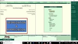 Depreciation & appreciation on fixed assets in tally erp 9 In hindi