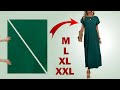 VERY EASY Cut In 5 Minutes Sew And QUICK Dress That Fits All Sizes
