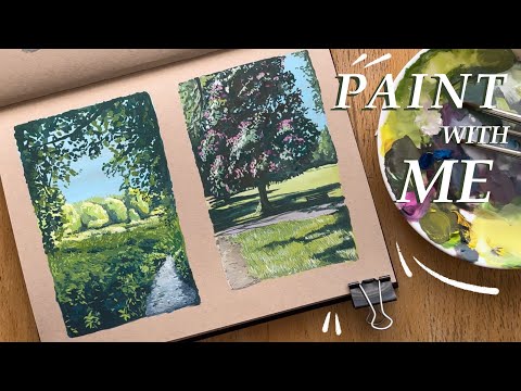 landscapes with gouache ???? tips for depth and layering
