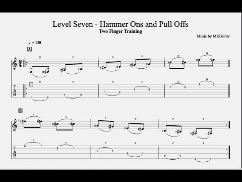 Guitar Exercises: Two Finger Training Level 7 - Hammer Ons and Pull Offs