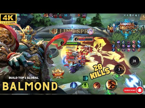 BALMOND | 28 Kills!! New Build Insane Lifesteal (100% IMMORTAL) - Build Top 1 Global ~ MLBB