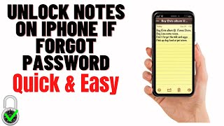 How to Unlock Notes on iPhone If Forgot Password/How to RESET Notes Password on iPhone If Forgotten