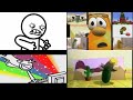 Asdfmovie And Veggietales Sparta Remix Quadparison