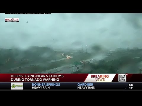 Confirmed tornado blows debris near Truman Sports Complex in Kansas City