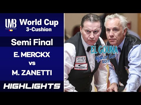 [Hurghada World Cup 3-Cushion 2017] Semi Final - Eddy MERCKX (BEL) vs Marco ZANETTI (ITA). H/L