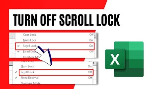 How to Disable Scroll Lock in Excel
