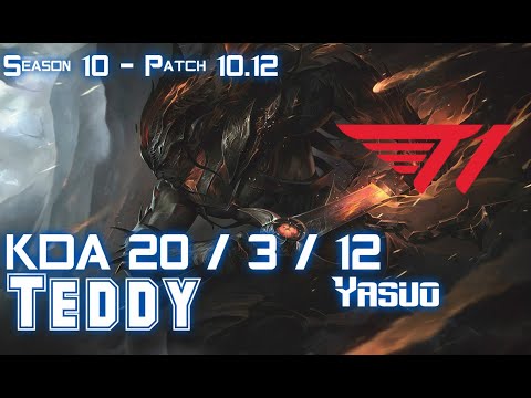 T1 Teddy YASUO vs EZREAL ADC - Patch 10.12 KR Ranked