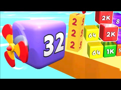 Satisfying Mobile Game merge jump 2048 vs balls stair - 2048 jelly Gameplay New Update Level part #1