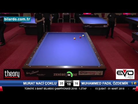 MURAT NACİ ÇOKLU & MUHAMMED FADIL ÖZDEMİR Bilardo Maçı - 2018 ERKEKLER 1.ETAP-Son 16