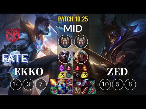SB FATE Ekko vs Zed Mid - KR Patch 10.25