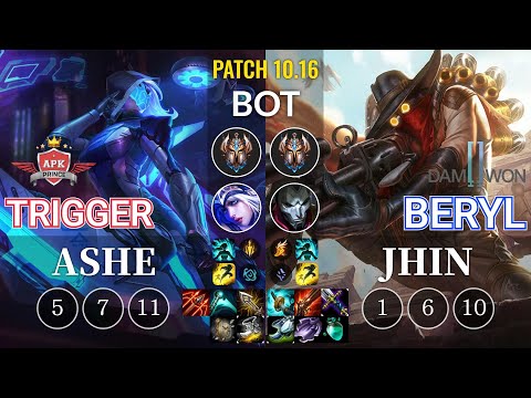 APK Trigger Ashe vs DWG BeryL Jhin Bot - KR Patch 10.16