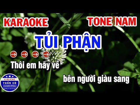 Karaoke Tủi Phận Tone Nam Gm Nhạc Sống | Karaoke Tuấn Cò