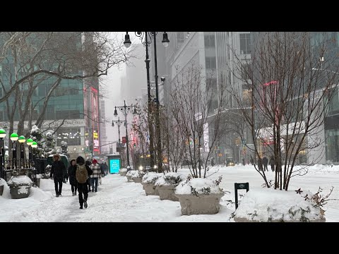 New York City live , winter snow storm walking, Manhattan, 2:45pm 01/25/2026