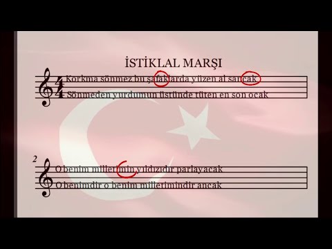 İSTİKLAL MARŞI (3 vuruşluk uzatılarak söylenen heceler)