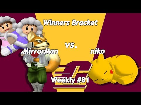 MirrorMan (Fox, Ice Climbers) vs niko (Pikachu) - SSBM Singles - CMU Weekly #81