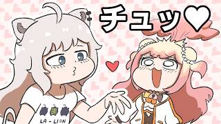 【手描き】ししろんからのチュー？！【ねぽらぼ/切り抜き/hololive/エビフライ】