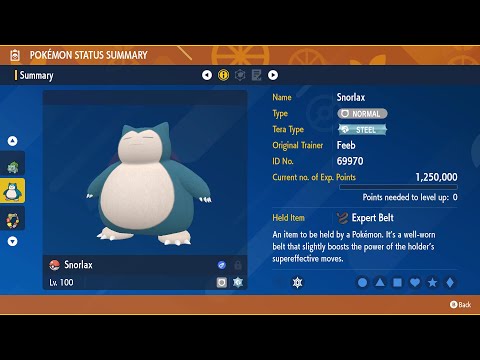 Snorlax - 5 Star Flutter Mane (Fairy) Raid - Solo - Pokemon Scarlet